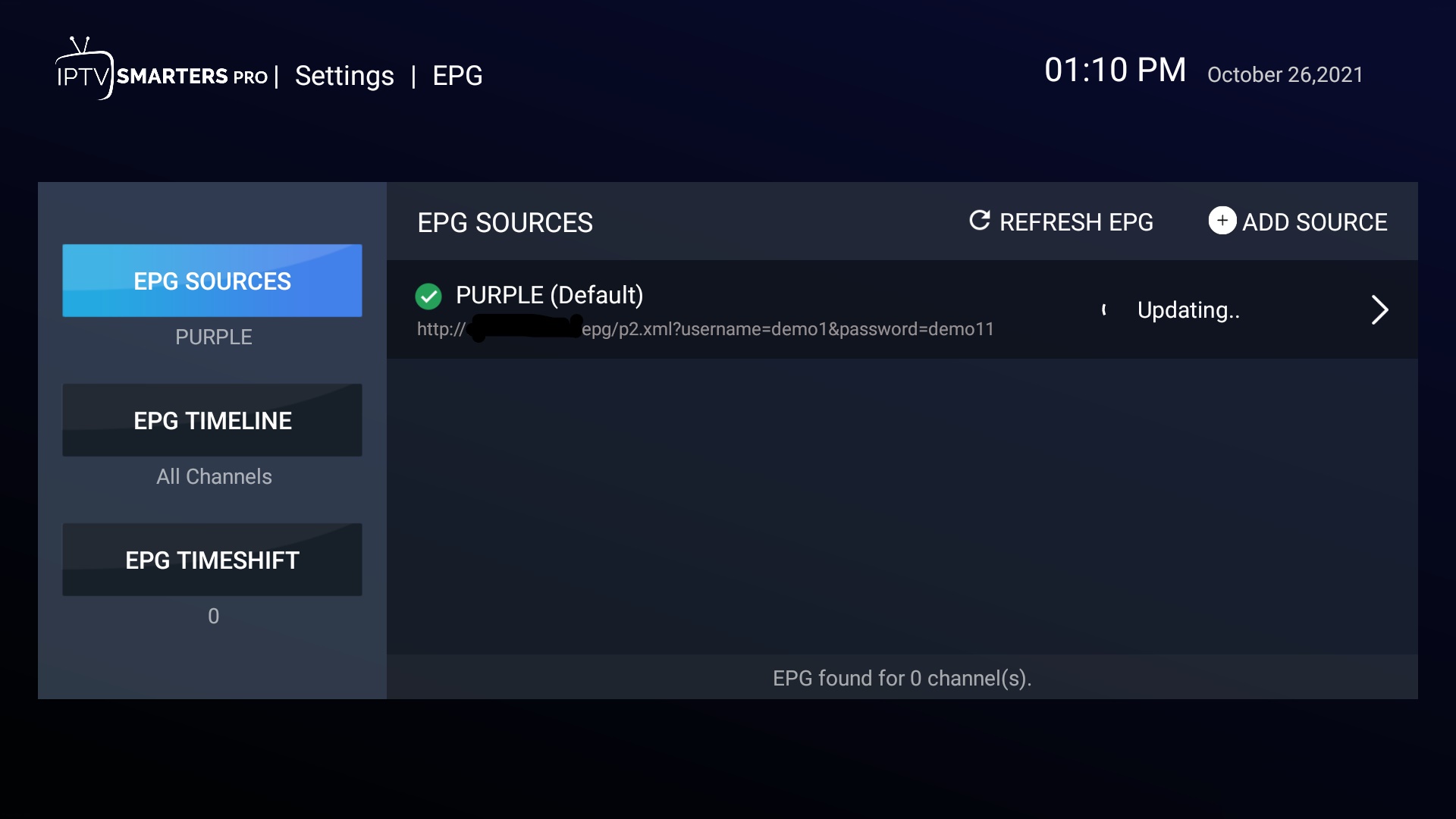 11. SMARTERS LOADING YOUR EPG PLAYLIST