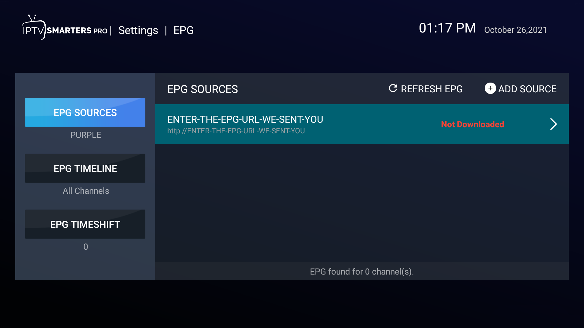 9. SMARTERS SELECT THE EPG SOURCE